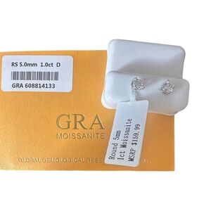 Moissanite Silver Stud Earrings